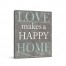 Love Makes Happy Home 11x14 Canvas Wall Art