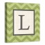 Green Chevron Mongoram 12x12 Personalized Canvas Wall Art