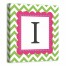 Green And Pink Chevron Monogram 12x12 Personalized Canvas Wall Art