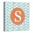 Blue And White Chevron Monogram 12x12 Personalized Canvas Wall Art