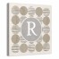Geo Linen Circles Monogram 16x16 Personalized Canvas Wall Art