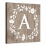 Floral Letter Monogram 16x16 Personalized Canvas Wall Art