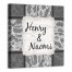 You & Me Gray Lace 12x12 Personalized Canvas Wall Art