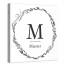 Decorative Wreath Monogram 16x16 Personalized Canvas Wall Art