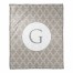 Beige Painted Pattern Personalized Monogram Coral Fleece Blanket – 50”x60”