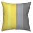 Gray and Yellow Striped Color Block Throw Pillow