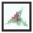 Watercolor Holly 12x12 Black Framed Canvas