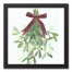 Watercolor Mistletoe Bunch 12x12 Black Framed Canvas