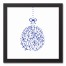 Blue Doodle Ornament 12x12 Black Framed Canvas