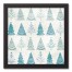 Blue Graphic Tree Print 12x12 Black Framed Canvas