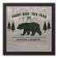Snowy Bear Tree Farm 12x12 Black Framed Canvas