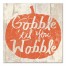 Gobble Pumpkin 16x16 Canvas Wall Art