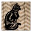 Black Cat Chevron 16x16 Canvas Wall Art