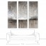 Gray Drippy Abstract 20x60 Canvas Triptych Set