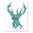 Modern Teal Reindeer 12x16 Canvas Wall Art