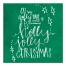 Green Holly Jolly Christmas 20x20 Canvas Wall Art
