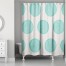 Teal Polka Dots 71x74 Shower Curtain