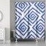 Indigo Watercolor Geo 71x74 Shower Curtain