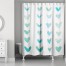 Teal Watercolor Hearts 71x74 Shower Curtain