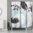 Teal Marble Splatter 71x74 Shower Curtain