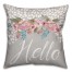 Floral Hello 16x16 Throw Pillow
