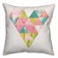 Triangle Watercolor Heart 16x16 Throw Pillow