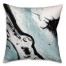 Teal Marble Swirl 16x16 Throw Pillow