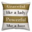 Graceful Like a Lady Powerful like a Boss Throw Pillow