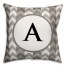 Gray Chevron Monogram 18x18 Faux Suede Throw Pillow