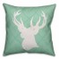 Mint Diamond White Deer 18x18 Faux Suede Throw Pillow