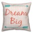 Orange and Blue Dream Big 18x18 Faux Suede Throw Pillow
