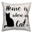 Home is Where My Cat Is 18x18 Faux Suede Throw Pillow