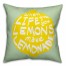 Green and Yellow Life and Lemons Quote 18x18 Faux Suede Throw Pillow