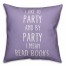 Lilac Book Party 18x18 Faux Suede Throw Pillow