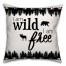 Black and White Wild and Free Forest 18x18 Faux Suede Throw Pillow