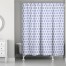 Preppy Blue Geo Stitch 71x74 Shower Curtain
