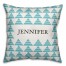 Preppy Blue Triangles 18x18 Personalized Throw Pillow