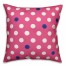 Preppy Pink and Navy Polka Throw Pillow