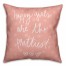 Happy Girls Are The Prettiest Pink Polka Dot 18x18 Faux Suede Throw Pillow