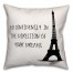 Eiffel Tower Dreams Inspirational Quote 18x18 Faux Suede Throw Pillow