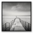 Black and White Pier 36x36 Black Floating Frame Canvas