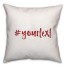 Cranberry Red Brush Tip Hashtag 18x18 Personalized Throw Pillow