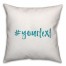 Teal Brush Tip Hashtag 18x18 Personalized Throw Pillow