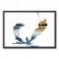 Water Skiing Lake Cutout 30x20 Black Framed Canvas