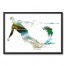 Wake Boarding Lake Cutout 30x20 Black Framed Canvas