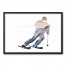 Skiing Moutain Cutout 30x20 Black Framed Canvas