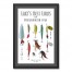 Graphic Fishing Lures 20x30 Black Framed Canvas