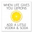 Life Gives you Lemons Add Vodka Soda Lemon White Yellow 20x20 Canvas Wall Art