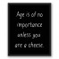 Age No Importance Cheese Black White 16x20 Framed Canvas Wall Art