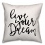 Live Your Dream 18x18 Throw Pillow